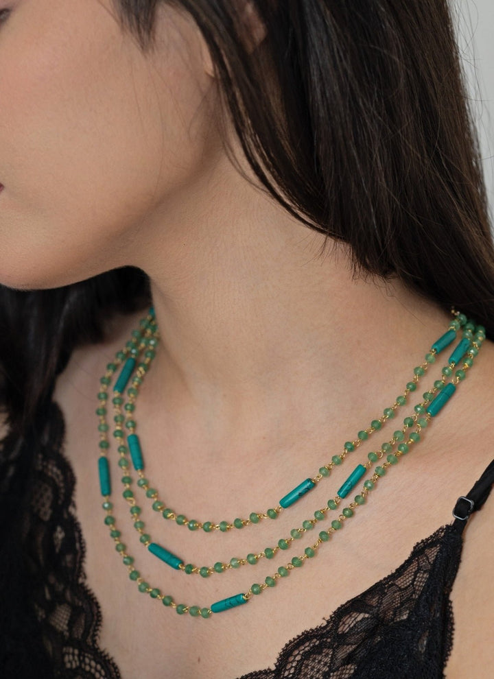 Do Taara Mint Green Layered NecklaceFabilicious Fashion