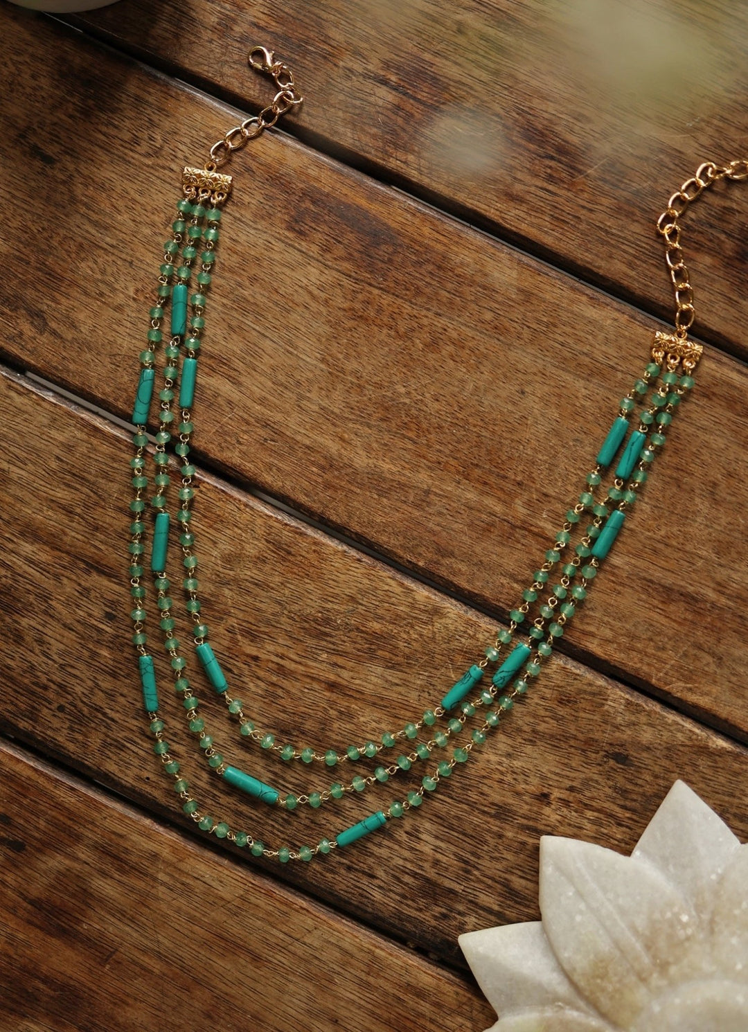 Do Taara Mint Green Layered NecklaceFabilicious Fashion