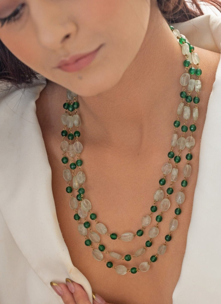 Do Taara Mint Green Layered NecklaceFabilicious Fashion