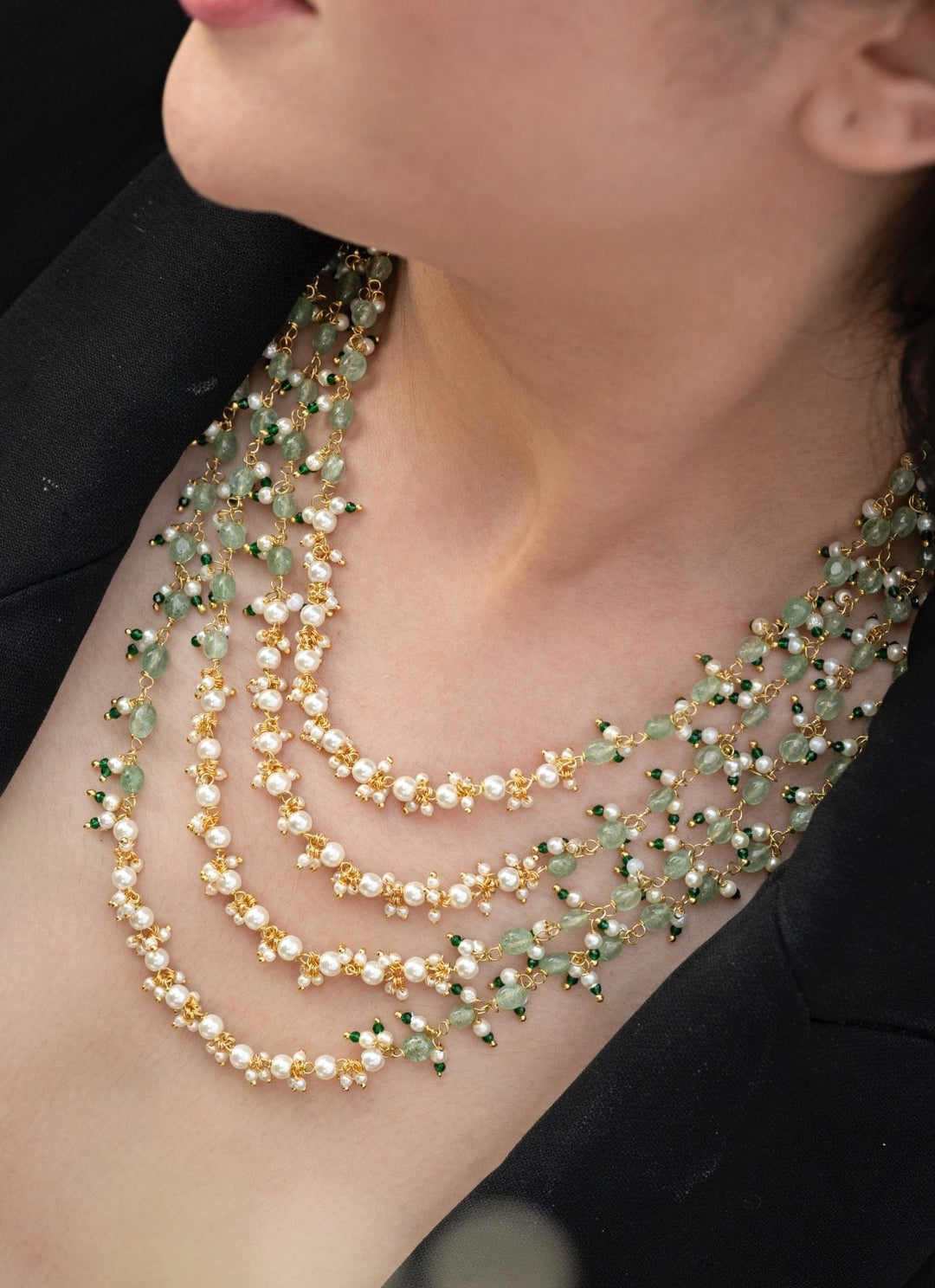 Do Taara Mint Green Layered NecklaceFabilicious Fashion