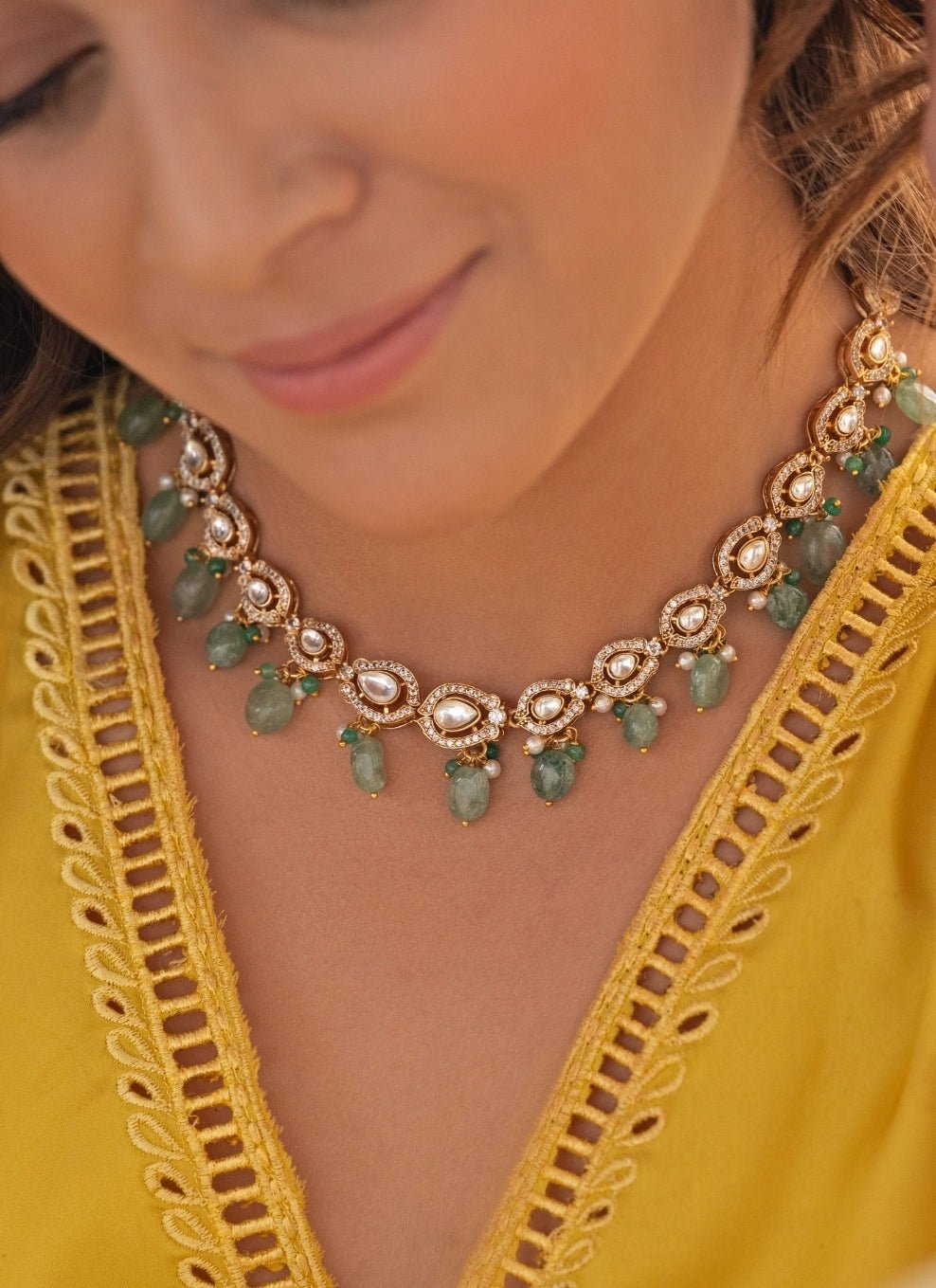 Do Taara Mint Green Necklace SetFabilicious Fashion