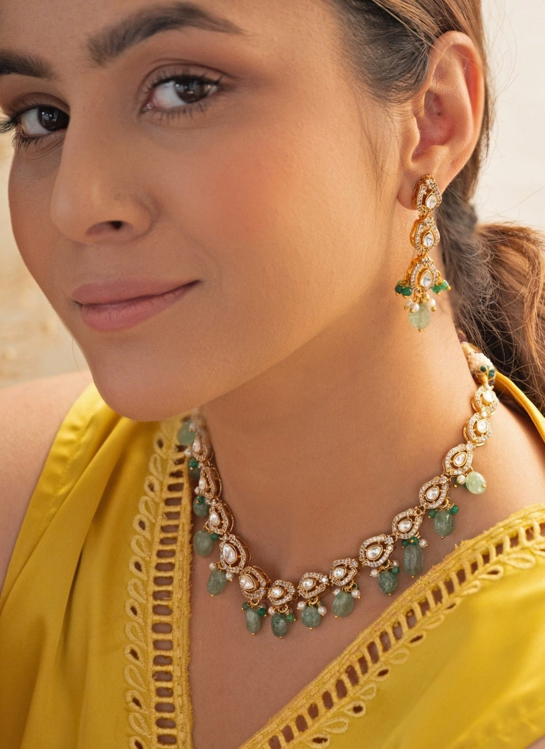 Do Taara Mint Green Necklace SetFabilicious Fashion
