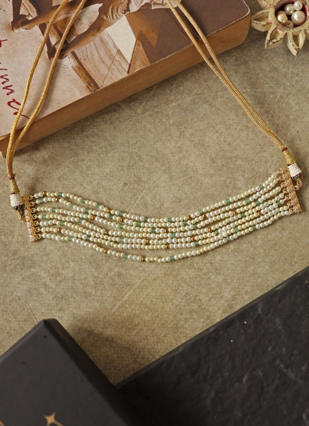 Do Taara Mint Green Pearl Choker NecklaceFabilicious Fashion