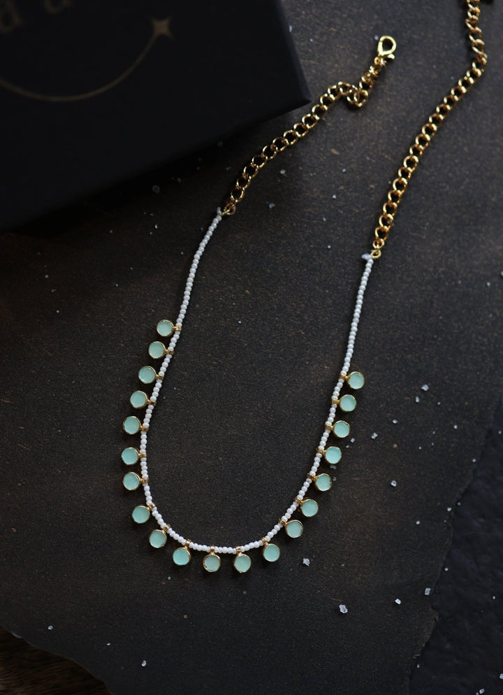 Do Taara Mint Green Pearl NecklaceFabilicious Fashion