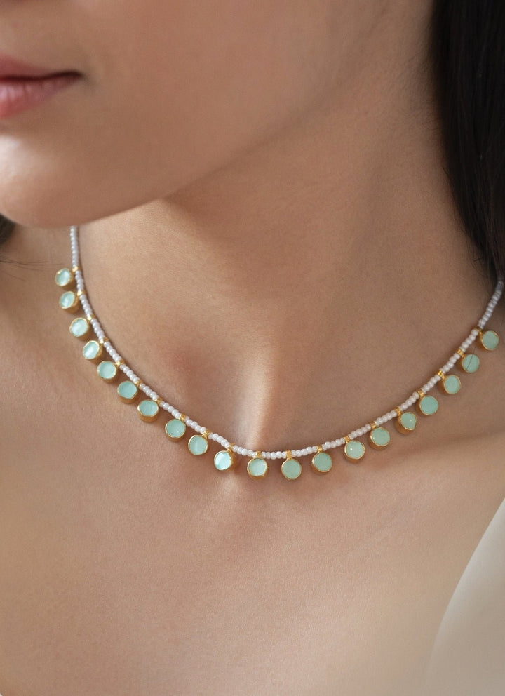 Do Taara Mint Green Pearl NecklaceFabilicious Fashion