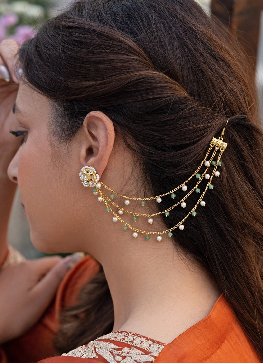 Do Taara Mint Green Pearls Kaan ChainFabilicious Fashion