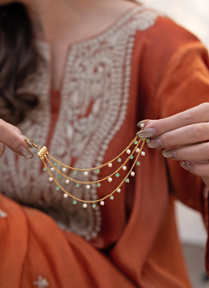 Do Taara Mint Green Pearls Kaan ChainFabilicious Fashion