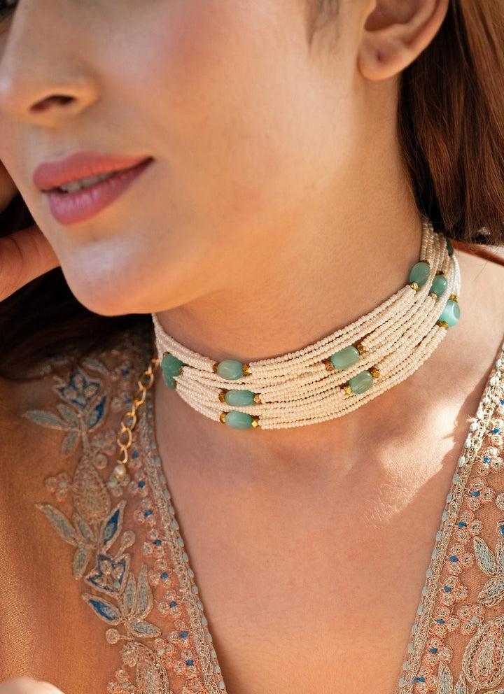 Do Taara Mint Green Pearls NecklaceFabilicious Fashion