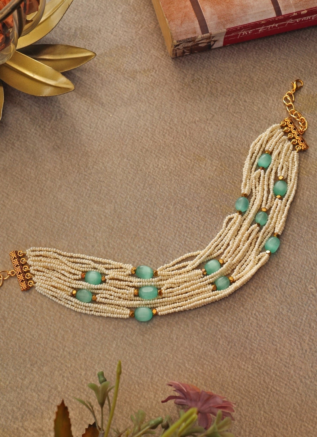 Do Taara Mint Green Pearls NecklaceFabilicious Fashion