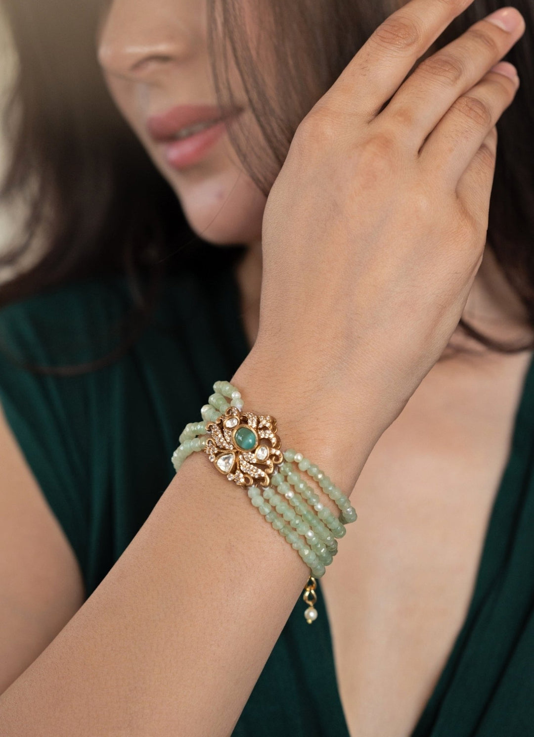 Do Taara Mint Green Polki BraceletFabilicious Fashion