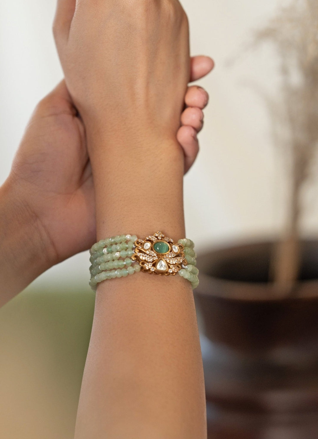 Do Taara Mint Green Polki BraceletFabilicious Fashion