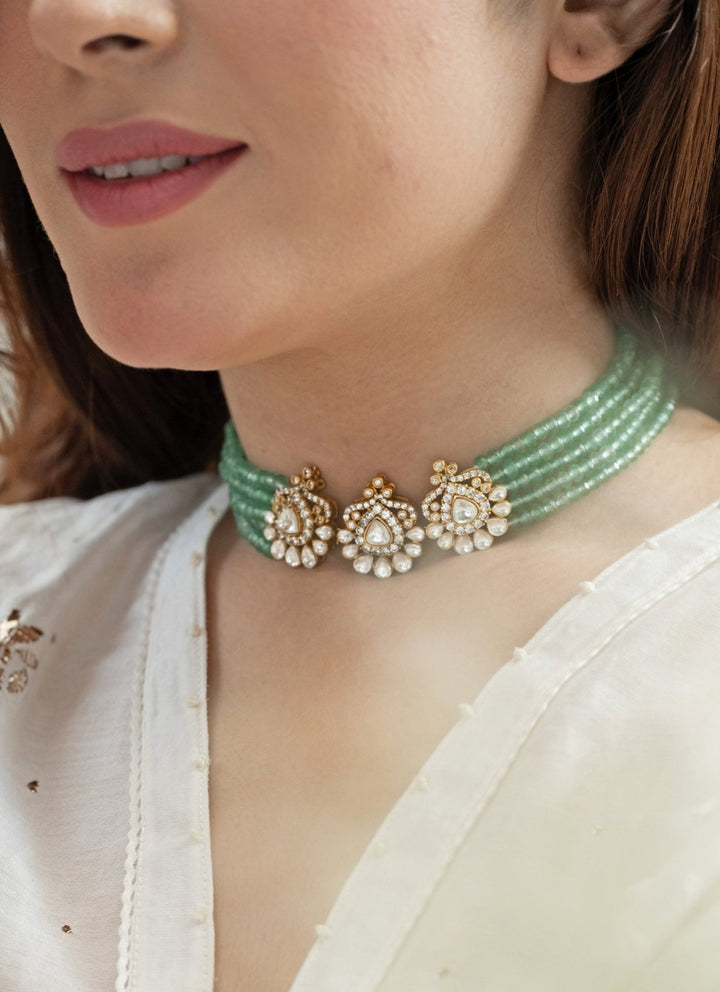Do Taara Mint Green Polki Choker NecklaceFabilicious Fashion