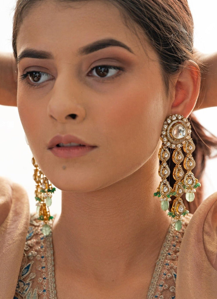 Do Taara Mint Green Polki EarringsFabilicious Fashion