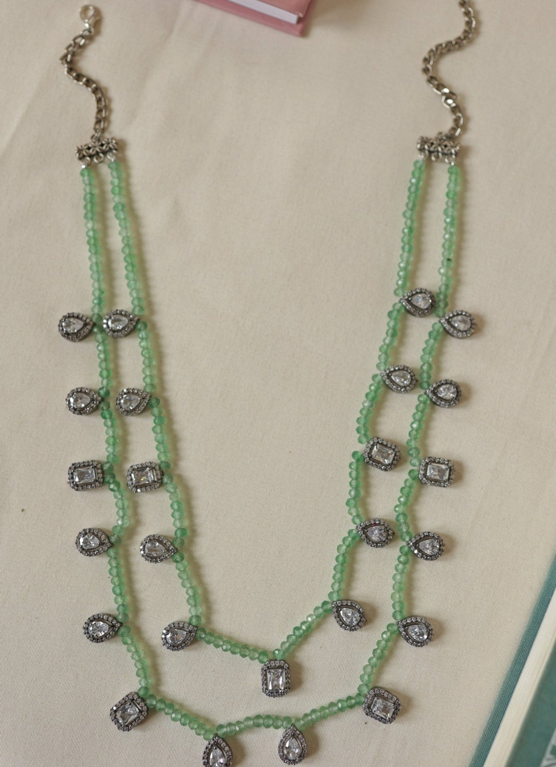 Do Taara Mint Green Polki Layered NecklaceFabilicious Fashion
