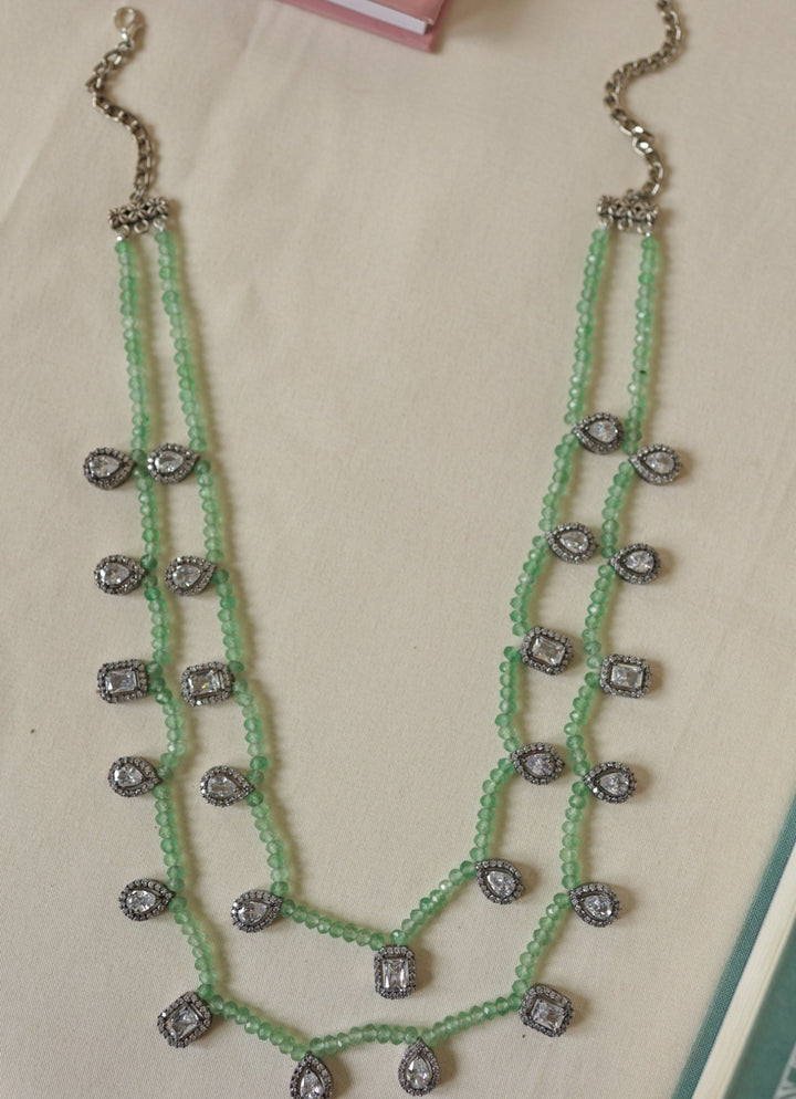Do Taara Mint Green Polki Layered NecklaceFabilicious Fashion