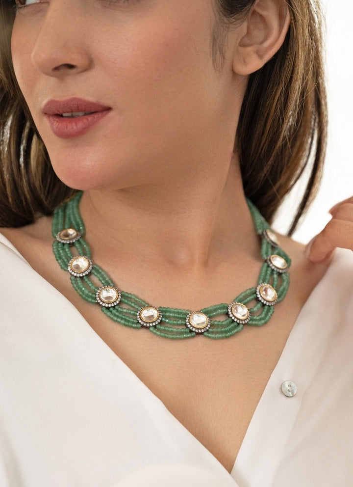Do Taara Mint Green Polki Mint NecklaceFabilicious Fashion