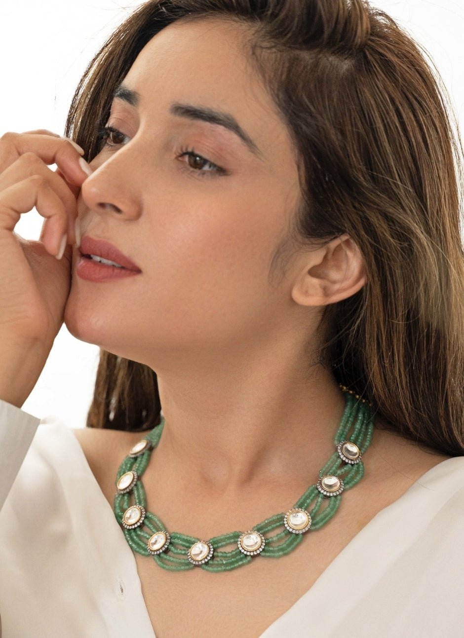 Do Taara Mint Green Polki Mint NecklaceFabilicious Fashion