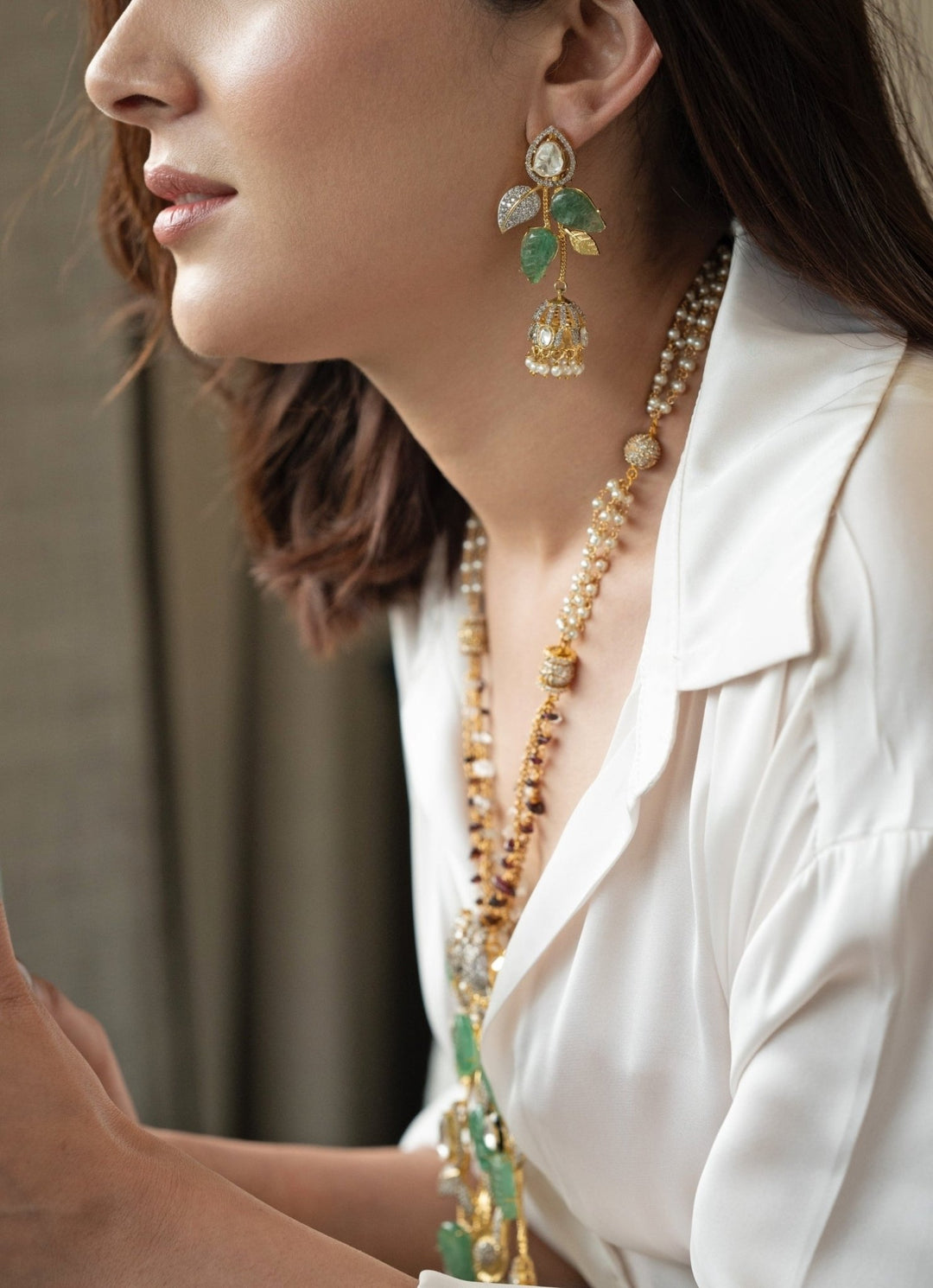 Do Taara Mint Green Polki Necklace SetFabilicious Fashion
