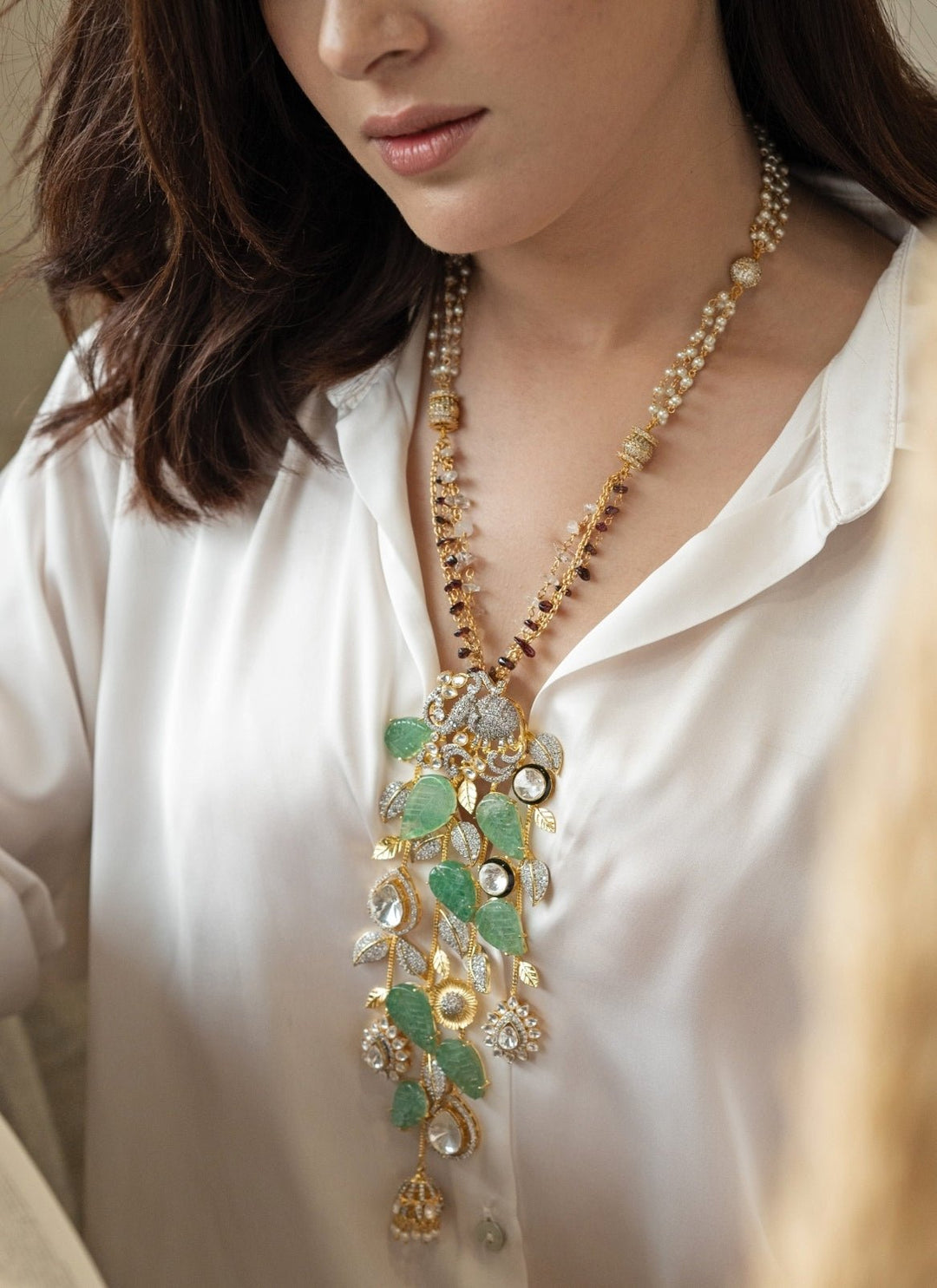 Do Taara Mint Green Polki Necklace SetFabilicious Fashion