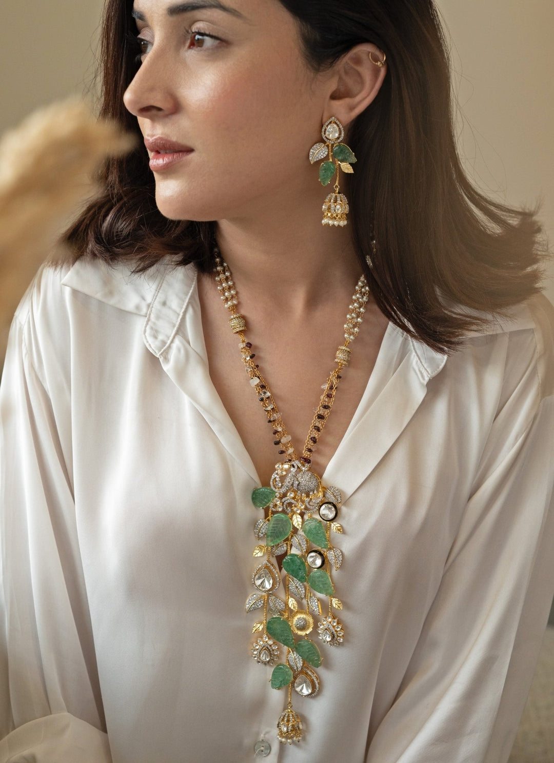 Do Taara Mint Green Polki Necklace SetFabilicious Fashion