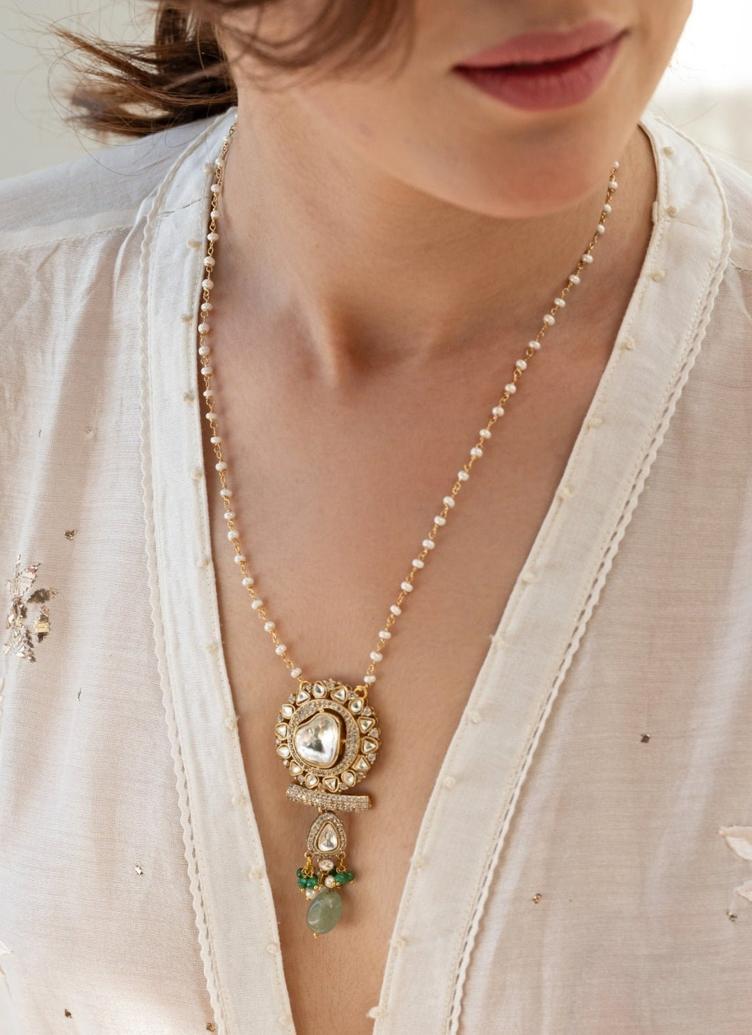 Do Taara Mint Green Polki NecklaceFabilicious Fashion