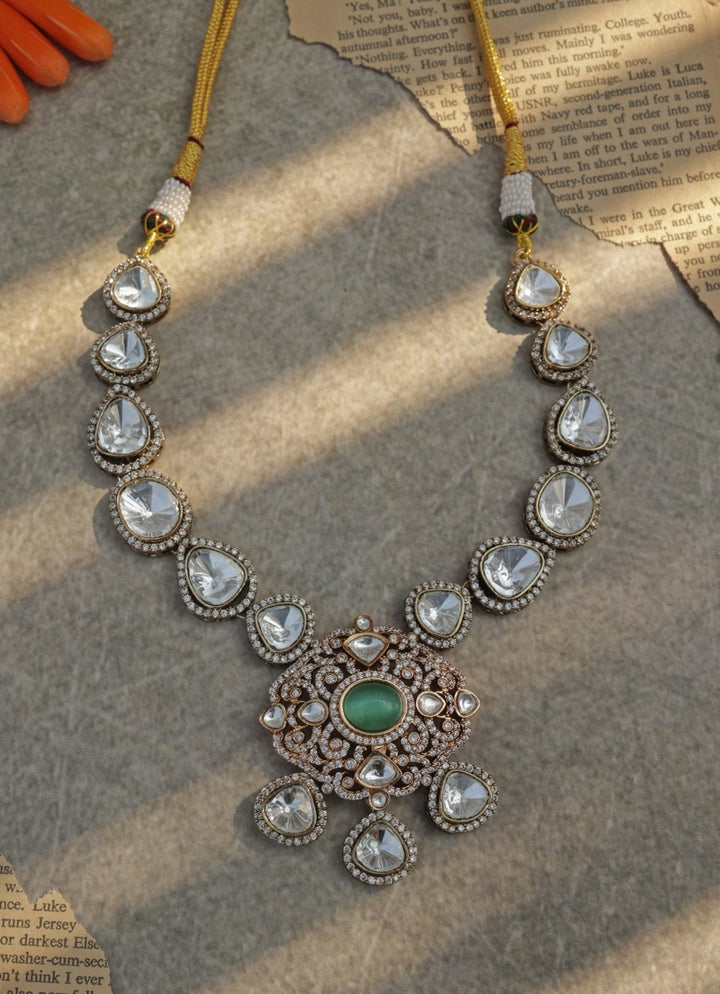 Do Taara Mint Green Polki NecklaceFabilicious Fashion