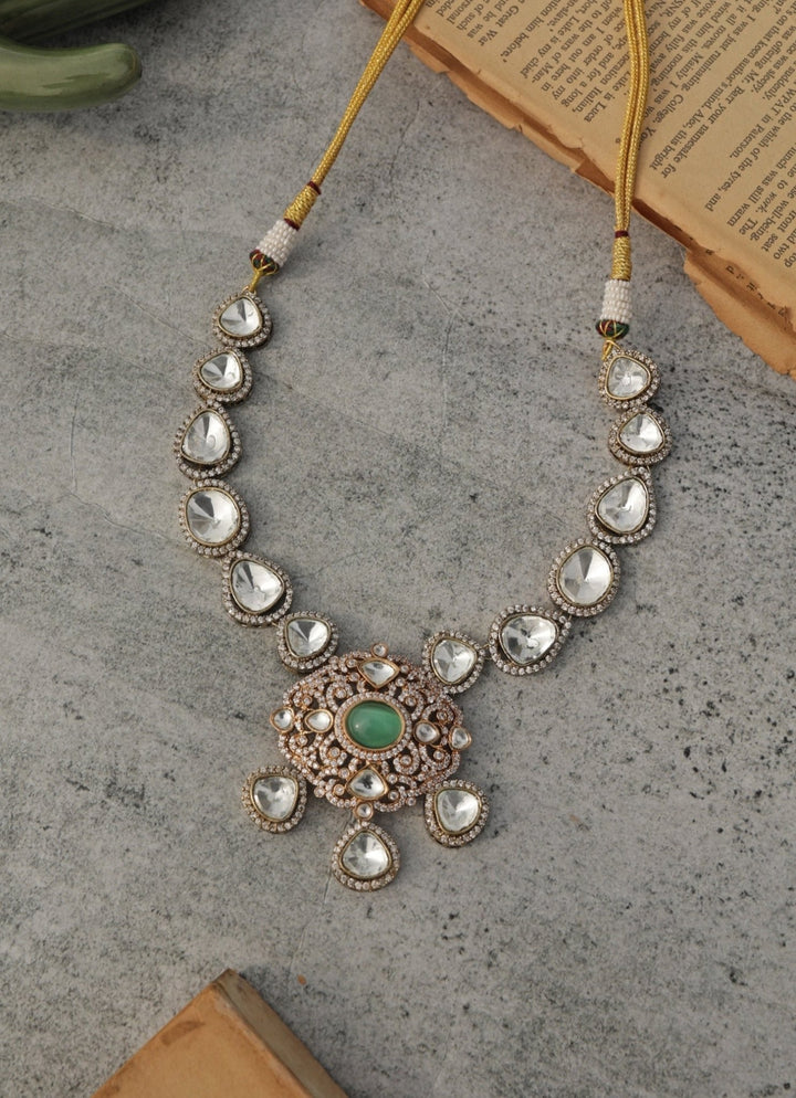 Do Taara Mint Green Polki NecklaceFabilicious Fashion