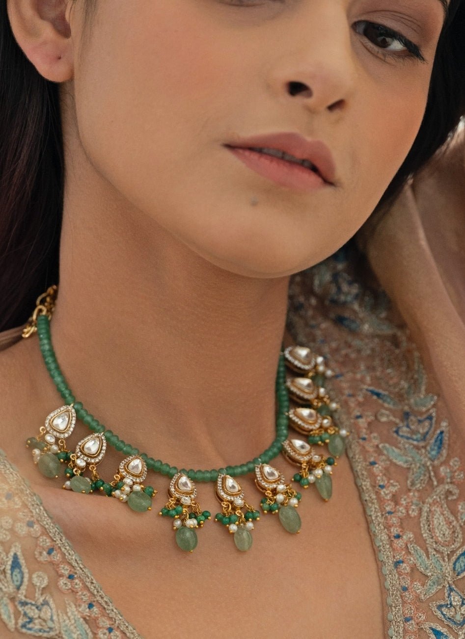 Do Taara Mint Green Polki NecklaceFabilicious Fashion