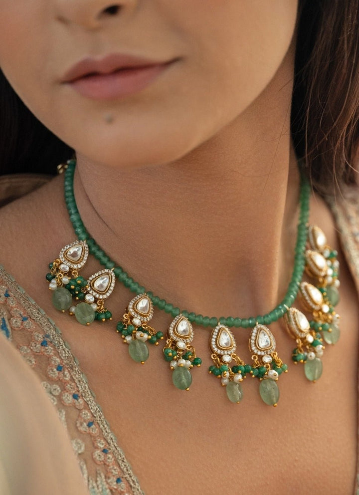 Do Taara Mint Green Polki NecklaceFabilicious Fashion