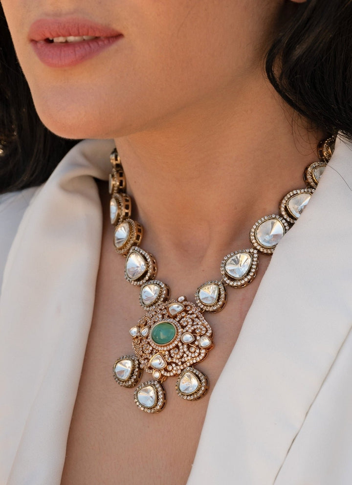 Do Taara Mint Green Polki NecklaceFabilicious Fashion