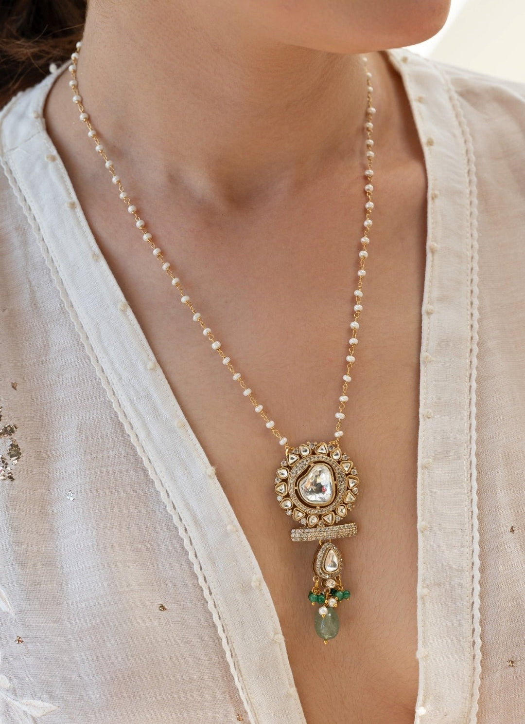 Do Taara Mint Green Polki NecklaceFabilicious Fashion