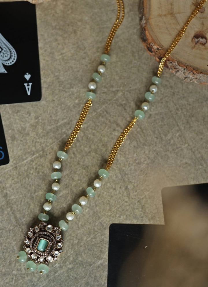 Do Taara Mint Green Polki Pendant NecklaceFabilicious Fashion