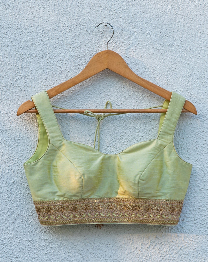 Mint Green Raw Silk Lehenga Set Anisha Shetty - Fabilicious Fashion