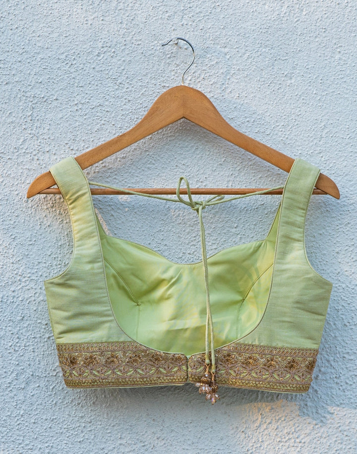 Mint Green Raw Silk Lehenga Set Anisha Shetty - Fabilicious Fashion