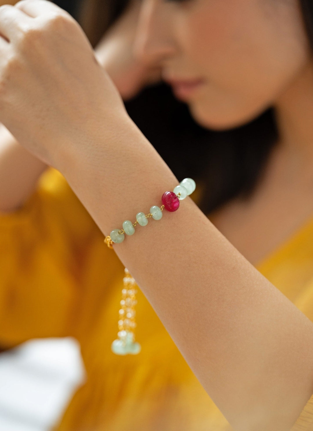 Do Taara Mint Green Stone BraceletFabilicious Fashion