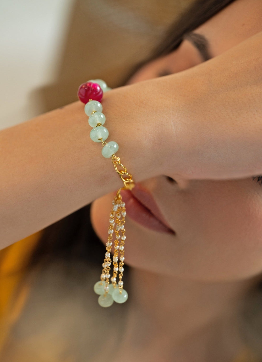 Do Taara Mint Green Stone BraceletFabilicious Fashion