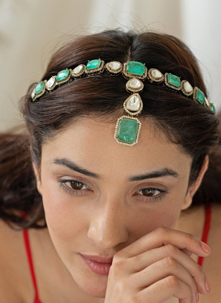 Do Taara Mint Green Victorian Polki MathapattiFabilicious Fashion