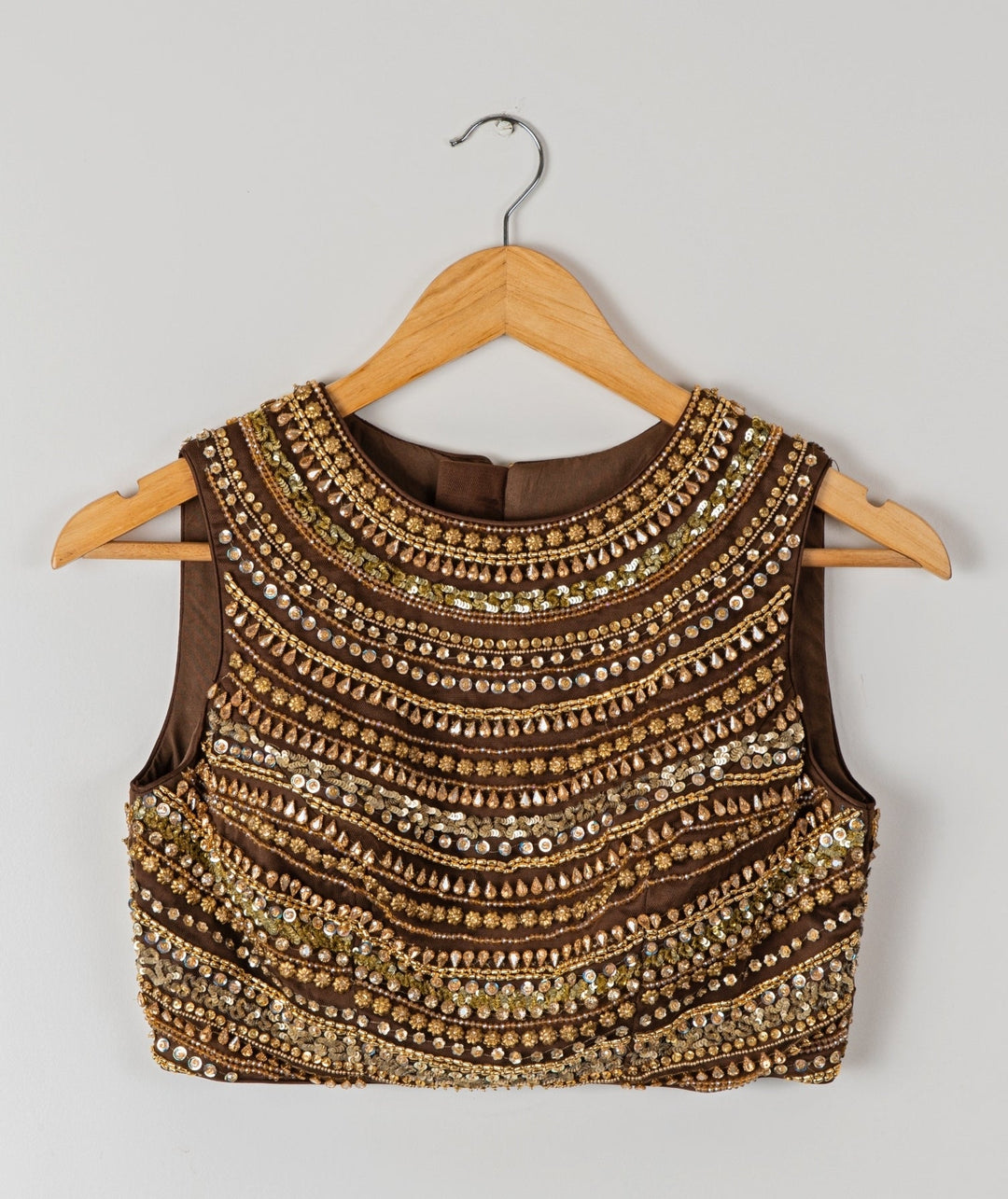 Mocha Brown Embroidered Soft Net Lehenga Anisha Shetty - Fabilicious Fashion