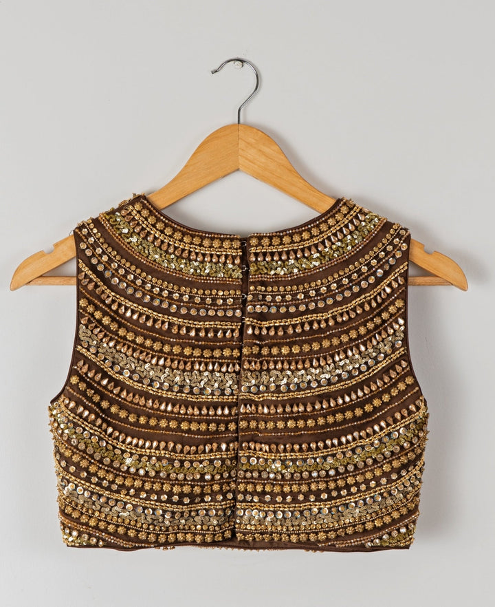 Mocha Brown Embroidered Soft Net Lehenga Anisha Shetty - Fabilicious Fashion