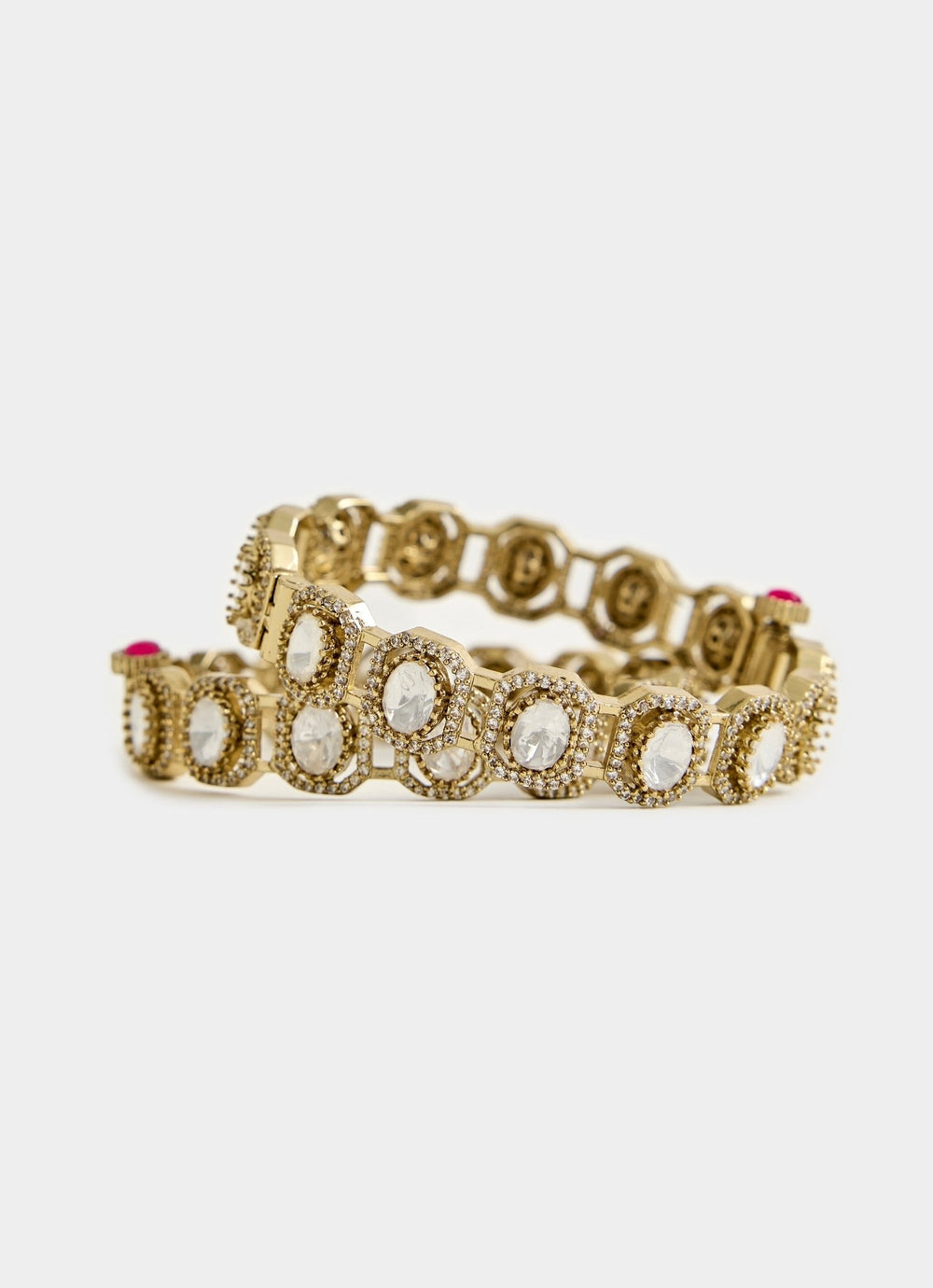 Moissanite Kundan Polki Statement Bracelet Vivinia By Vidhi Mehra - Fabilicious Fashion