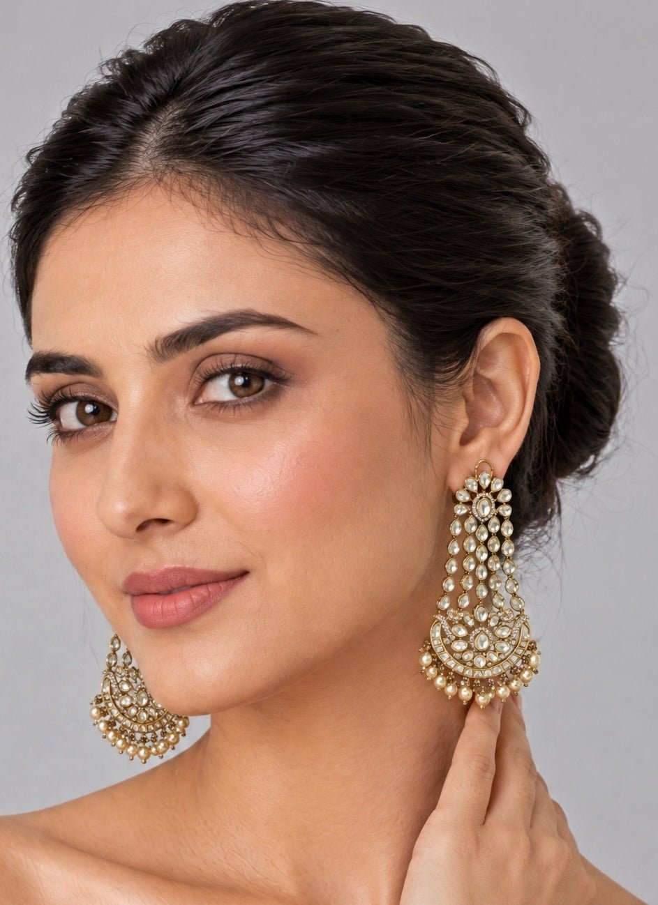 Vivinia By Vidhi Mehra Moissanite Polki Drop EarringsFabilicious Fashion