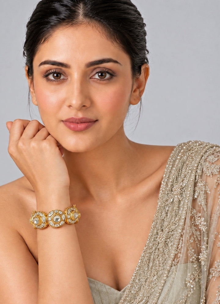 Vivinia By Vidhi Mehra Moissanite Polki Statement BraceletFabilicious Fashion