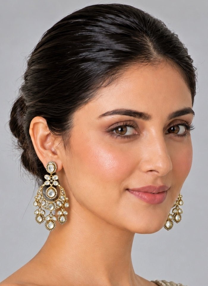 Vivinia By Vidhi Mehra Moissanite Polki Statement EarringsFabilicious Fashion