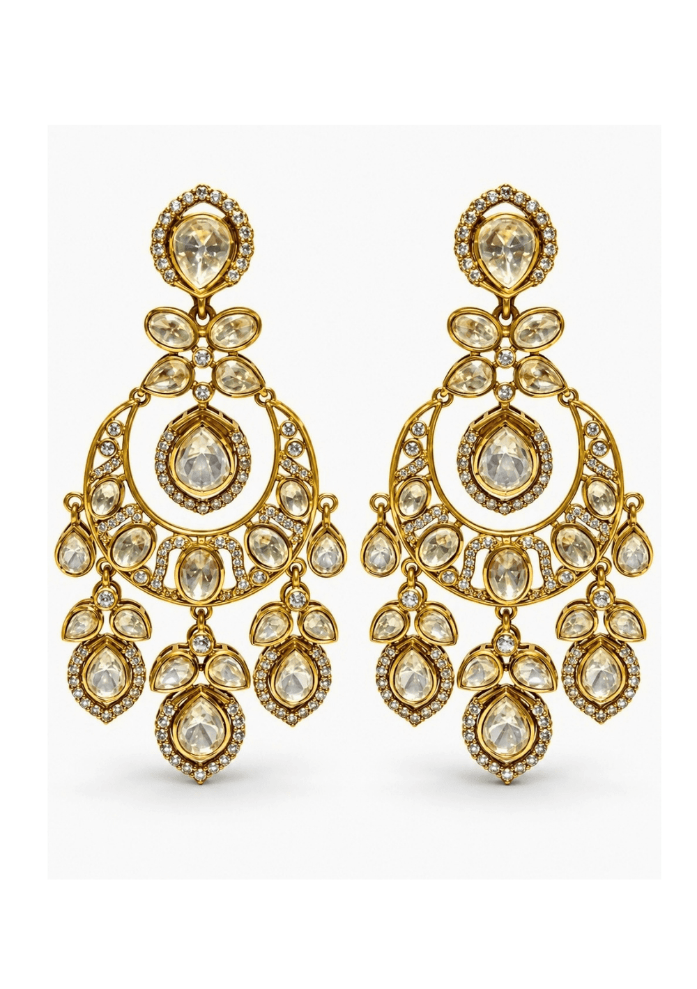 Vivinia By Vidhi Mehra Moissanite Polki Statement EarringsFabilicious Fashion