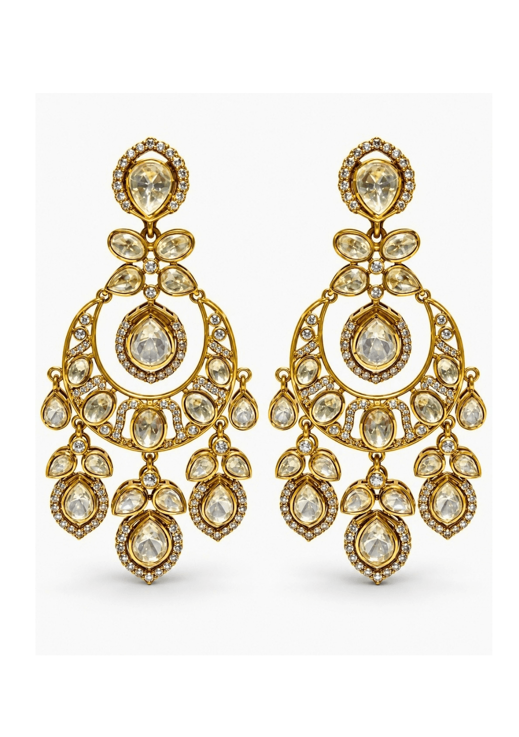 Vivinia By Vidhi Mehra Moissanite Polki Statement EarringsFabilicious Fashion