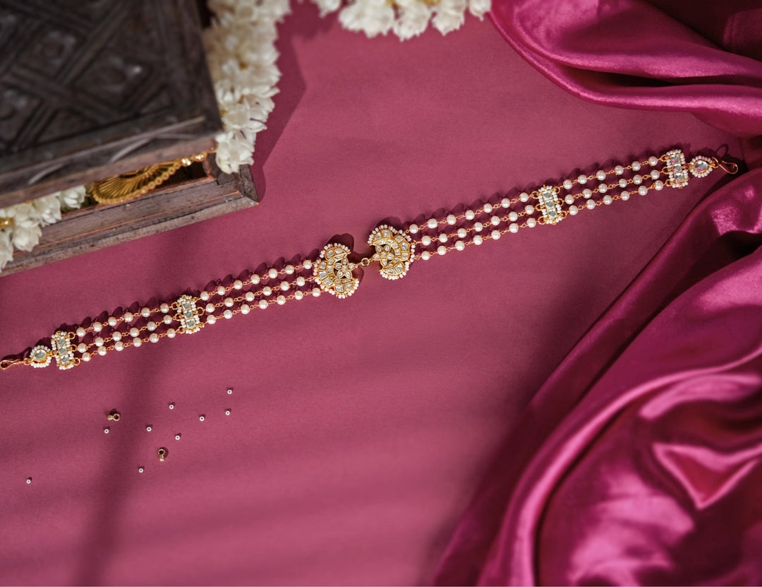 Riana Jewellery Moissanite Stone Matte Gold HairbandFabilicious Fashion