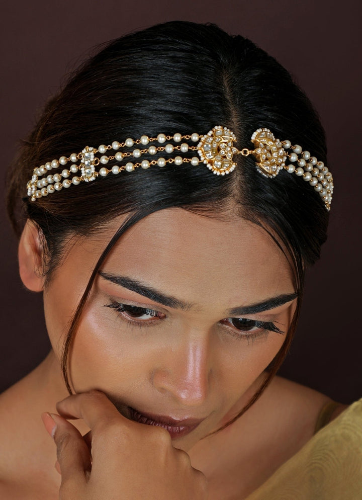 Riana Jewellery Moissanite Stone Matte Gold HairbandFabilicious Fashion