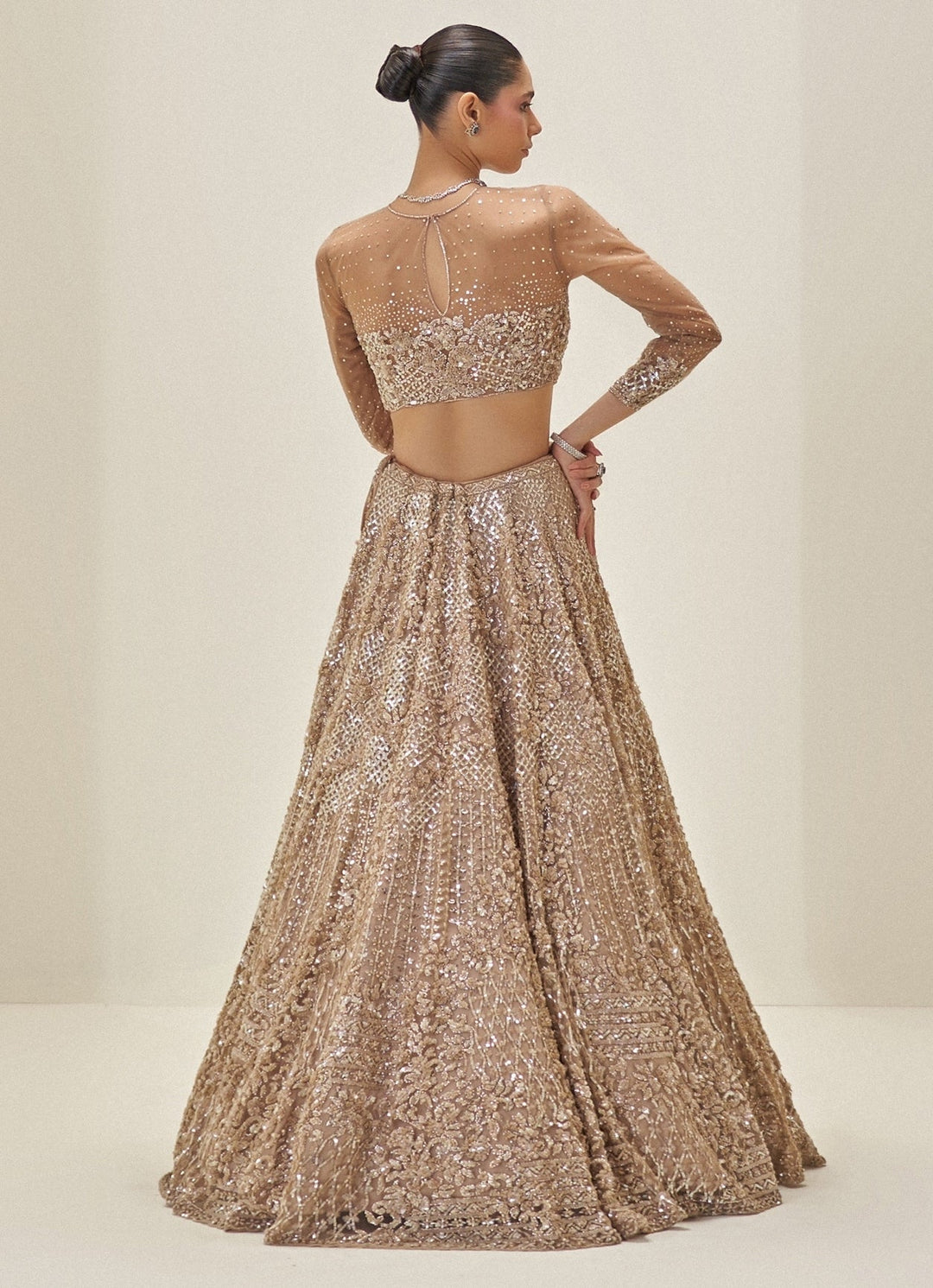 Molten Gold Embroidered Lehenga Set Angad Singh - Fabilicious Fashion