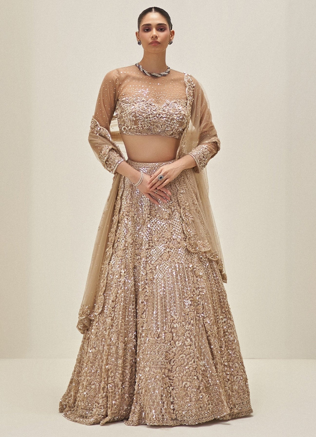 Molten Gold Embroidered Lehenga Set Angad Singh - Fabilicious Fashion