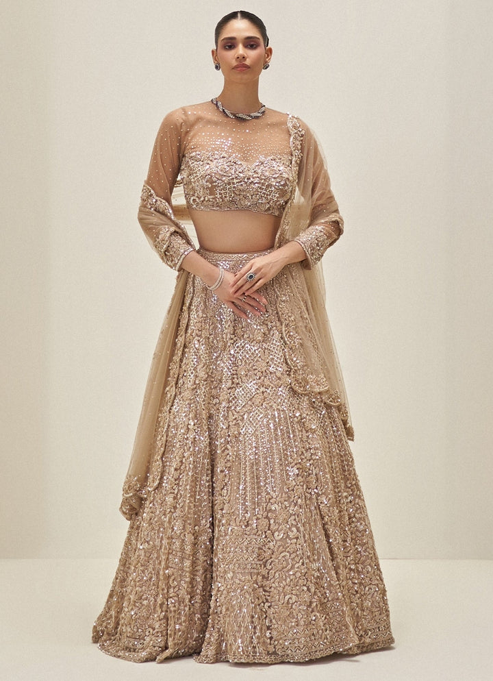 Molten Gold Embroidered Lehenga Set Angad Singh - Fabilicious Fashion